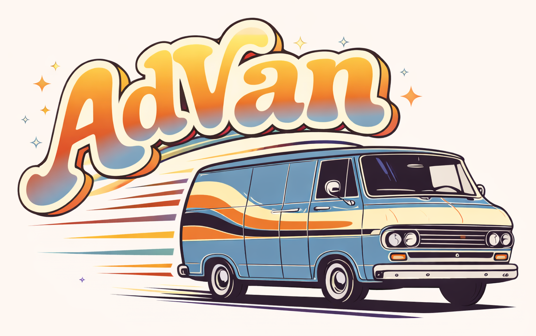 AdVan retro van logo